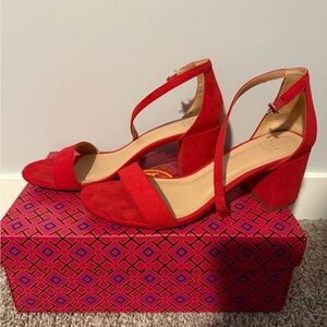 a new day Red Block Heel Sandals